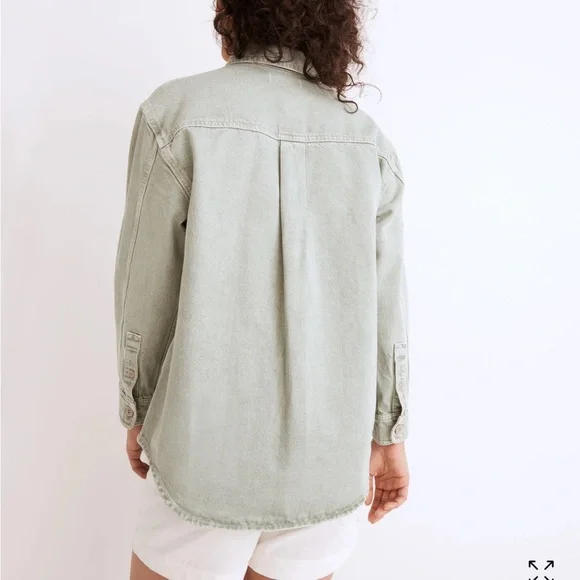 Madewell Denim Ames Oversized Shirt Jacket Garment Dyed Edition Sz XS - Picture 7 of 10